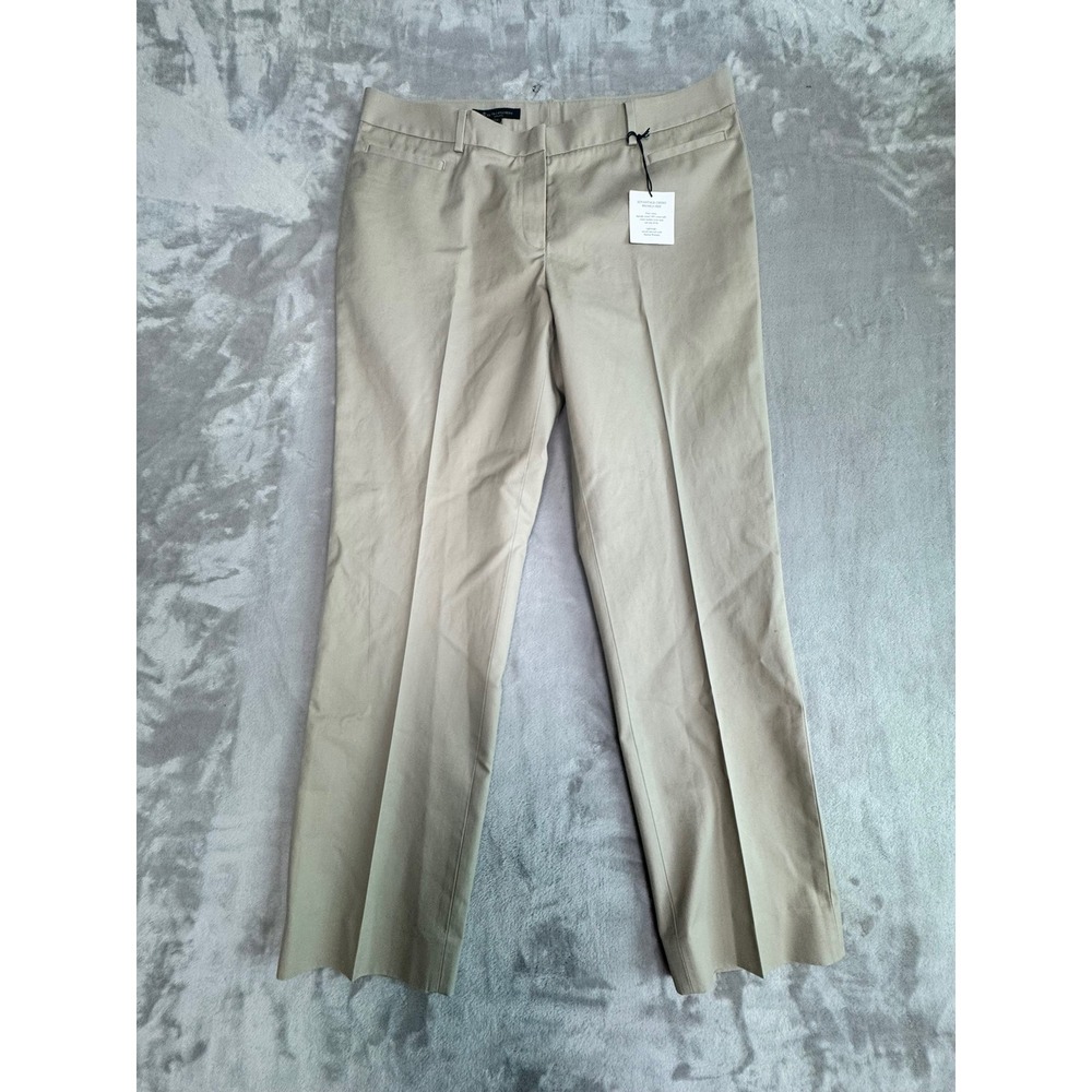 Brooks Brothers Natalie Fit Women's Khaki Straight Leg Dress Pants Size 14